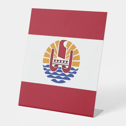 Französisch-Polynesien-Flagge Sockelschild (Vorderseite)