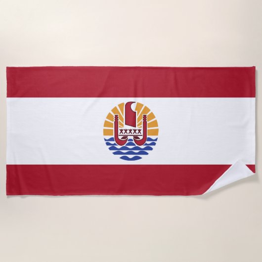 Französisch-Polynesien-Flagge Strandtuch (Vorderseite)