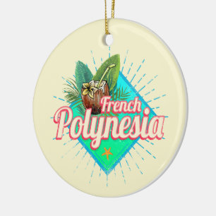Französisch-Polynesien-Insel Pazifischer Vintager Keramik Ornament