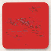 Französisch-Polynesien-Karte-Untersetzer Untersetzer (Vorderseite)