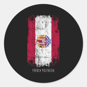 Französisch-Polynesien-Länderflagge Französisch Runder Aufkleber