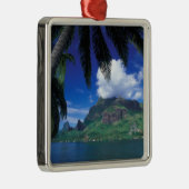 Französisch-Polynesien, Moorea. Cooks Bay.Grün Silbernes Ornament (Rechts)
