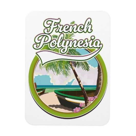 Französisch-Polynesien Reise Logo. Magnet (Vertikal)