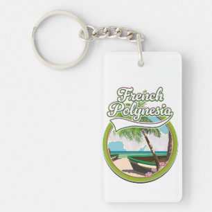 Französisch-Polynesien Reise Logo. Schlüsselanhänger
