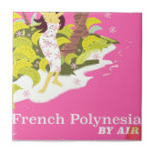 Französisch-Polynesien-Vintage-Poster Fliese (Vorderseite)