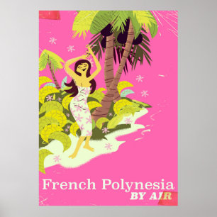 Französisch-Polynesien-Vintage-Poster Poster