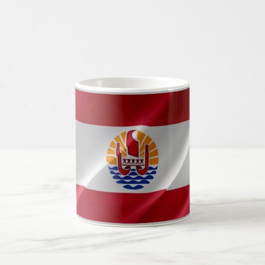 Französisch-Polynesien - Waving Flag - Kaffeetasse (Mittel)