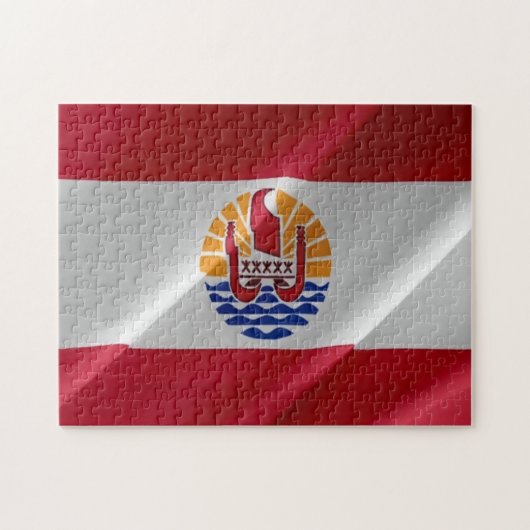 Französisch-Polynesien - Waving Flag - Puzzle (Horizontal)