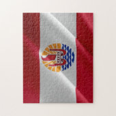 Französisch-Polynesien - Waving Flag - Puzzle (Vertikal)