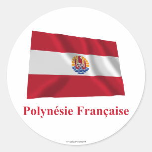 Französisch-Polynesien-wellenartig bewegende Runder Aufkleber