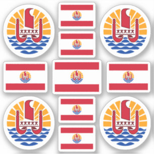 Französisch-polynesische Symbole / Wappen und Fla Aufkleber