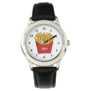 Französisch Pommes Cartoon Abbildung Armbanduhr