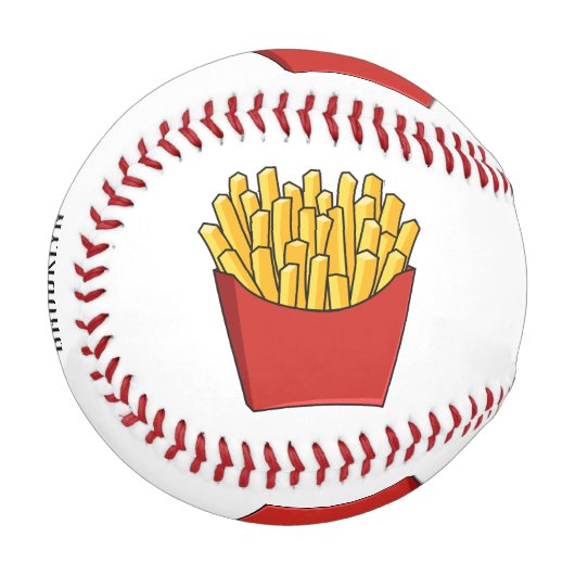 Französisch Pommes Cartoon Abbildung Baseball (Vorderseite Links)