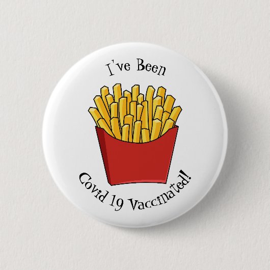 Französisch Pommes Cartoon Abbildung Button (Vorderseite)