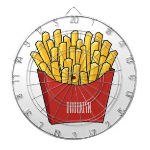 Französisch Pommes Cartoon Abbildung Dartscheibe