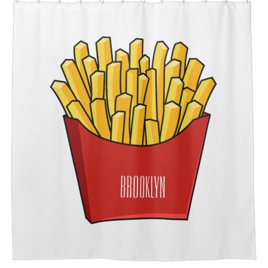 Französisch Pommes Cartoon Abbildung Duschvorhang (Vorderseite)
