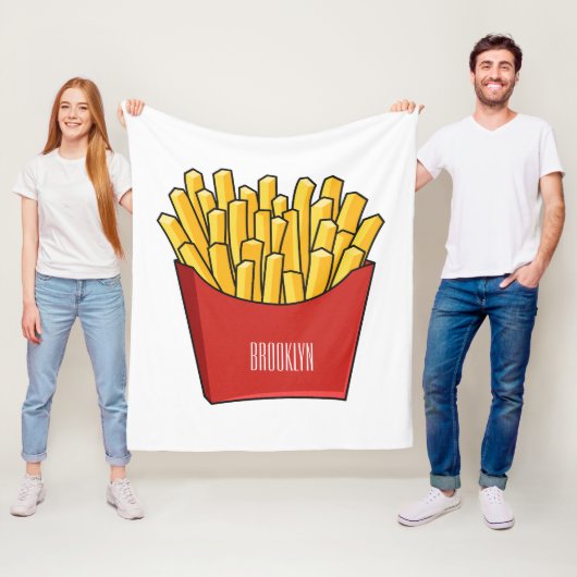 Französisch Pommes Cartoon Abbildung Fleecedecke (Beispiel)