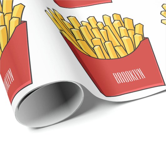 Französisch Pommes Cartoon Abbildung Geschenkpapier (Rolleneckpunkt)
