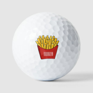 Französisch Pommes Cartoon Abbildung Golfball