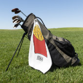 Französisch Pommes Cartoon Abbildung Golfhandtuch (Gras)