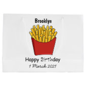 Französisch Pommes Cartoon Abbildung Große Geschenktüte (Rückseite)