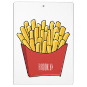 Französisch Pommes Cartoon Abbildung Klemmbrett (Rückseite)