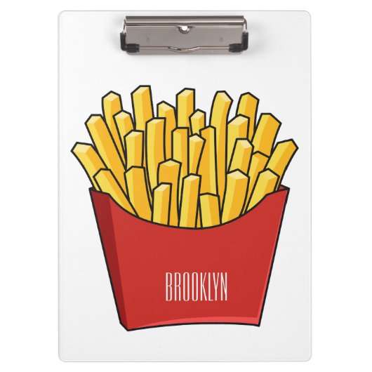 Französisch Pommes Cartoon Abbildung Klemmbrett (Vorderseite)