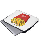 Französisch Pommes Cartoon Abbildung Laptopschutzhülle (Vorne Knopf)