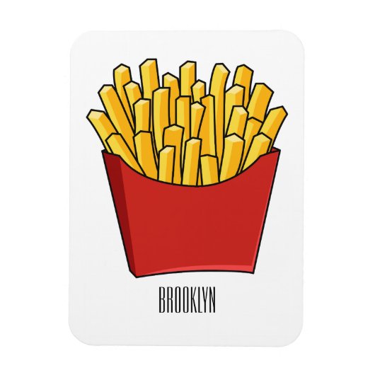 Französisch Pommes Cartoon Abbildung Magnet (Vertikal)