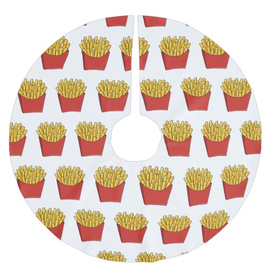 Französisch Pommes Cartoon Abbildung Polyester Weihnachtsbaumdecke (Vorderseite)