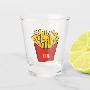 Französisch Pommes Cartoon Abbildung Schnapsglas