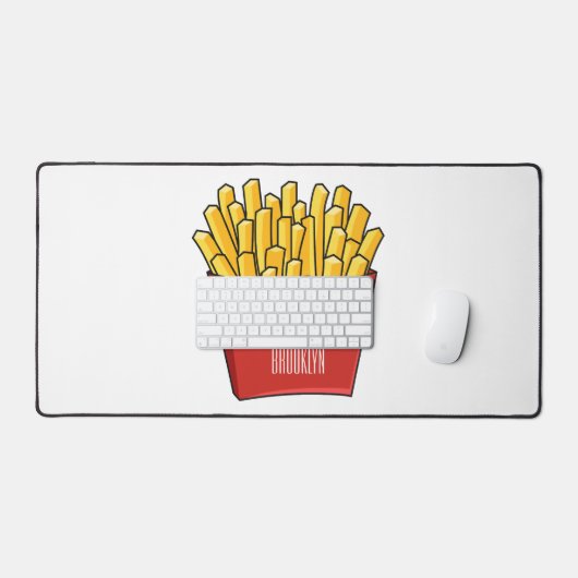 Französisch Pommes Cartoon Abbildung Schreibtischunterlage (Tastatur & Maus)