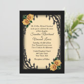 Französisch Quarter Goth Yellow Rose Yellow Weddin Einladung (Stehend Vorderseite)