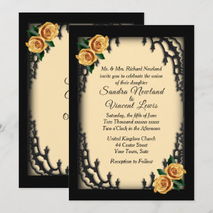 Französisch Quarter Goth Yellow Rose Yellow Weddin Einladung