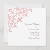 Französisch Regency Pink Lilie Wedding Foto Dankeskarte (Rückseite)