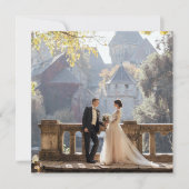 Französisch Regency Pink Lilie Wedding Foto Dankeskarte (Vorderseite)