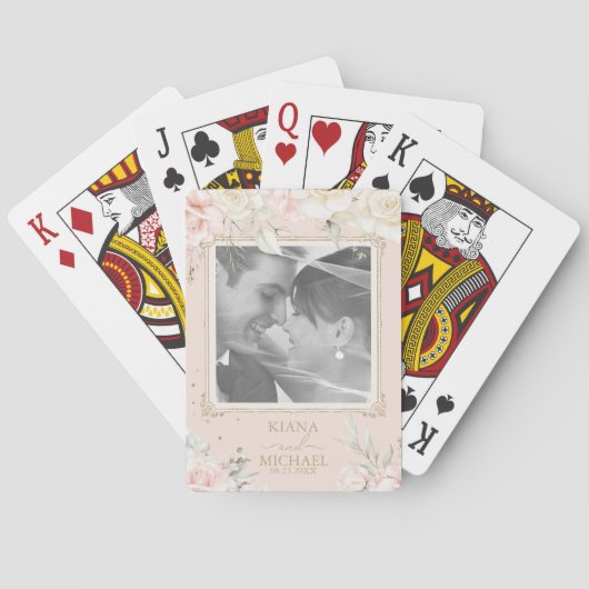 Französisch-Romance Hochzeit Foto Blush ID870 Spielkarten (Rückseite)