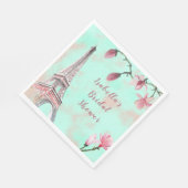 Französisch-Romance Paris Magnolia Brautparty Serviette (Ecke)