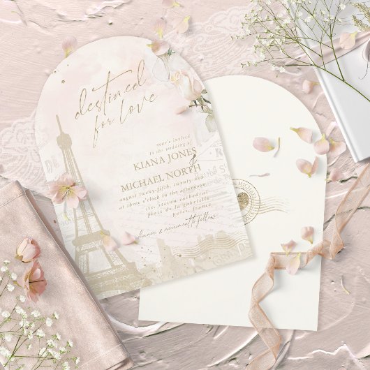 Französisch-Romance Wedding Blush Arch ID870 Einladung