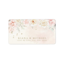 Französisch-Romance Wedding Floral Blush ID870 Adressaufkleber