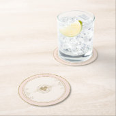 Französisch-Romantik Hochzeitsherz ID870 Runder Pappuntersetzer (Vor Ort)