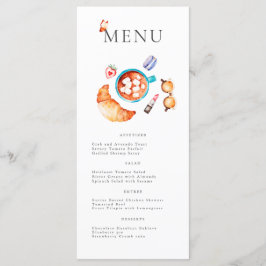 Französisch Rosa Boulangerie Croissant und Kaffee Menükarte