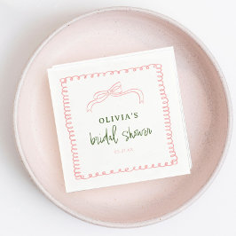 Französisch-rosa-grünes Brautparty Serviette