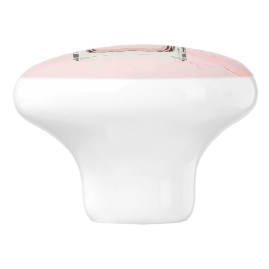 Französisch Rosa Parfüm Flasche Chic Monogram Pers Keramikknauf (Seitenansicht)