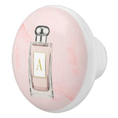 Französisch Rosa Parfüm Flasche Chic Monogram Pers Keramikknauf (Rechts)