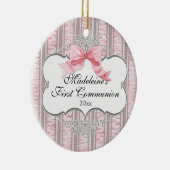 Französisch Rosa Ribbon Bow Erste Kommunion Orname Keramik Ornament (Rechts)