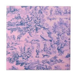 Französisch Rosa Toile Chinoiserie Rustikaler Roko Fliese