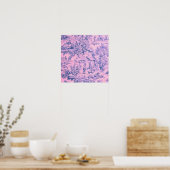 Französisch Rosa Toile Chinoiserie Rustikaler Roko Poster (Küche)