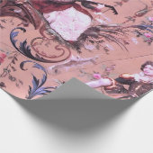 Französisch Rosa Toile Viktorianisch Style Blumend Geschenkpapier (Ecke)