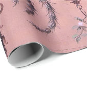 Französisch Rosa Toile Viktorianisch Style Blumend Geschenkpapier (Rolleneckpunkt)